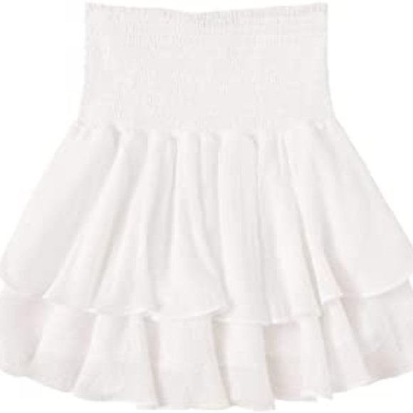 White Ruffle Mini Skirt - Picture 2 of 2